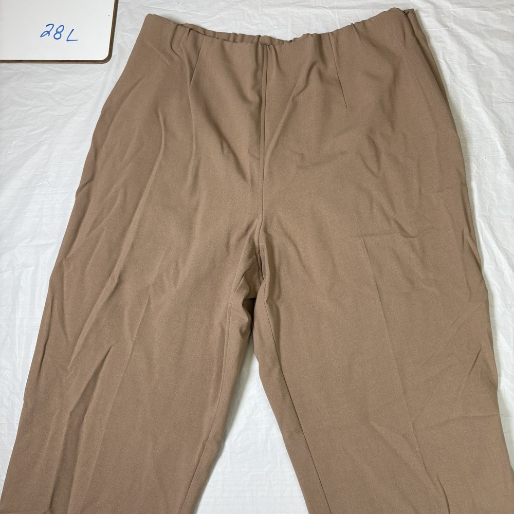 Chadwick's Womens Tan‎ pullon dress pants, elastic waist side zipper size 14W
